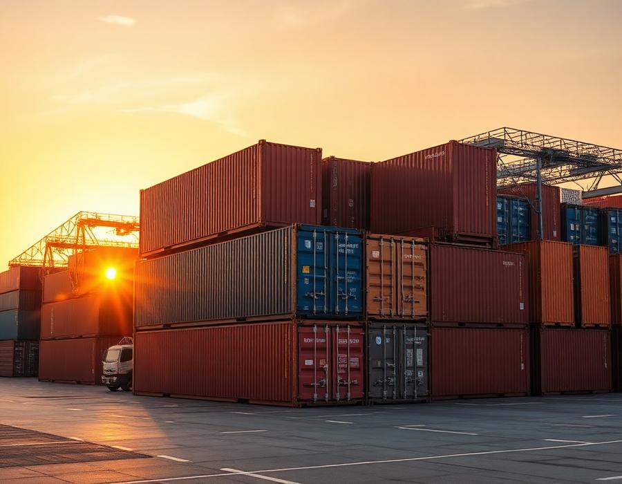 Freight forwarding container yard